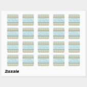 Blue and Tan Argyle Name Book Bord Sticker (Vel)
