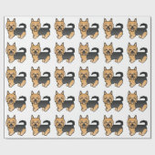 Blue and Tan Australian Terrier Cute Dog Pattern Cadeaupapier (Vlak)