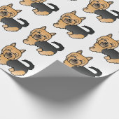 Blue and Tan Australian Terrier Cute Dog Pattern Cadeaupapier (Hoek)