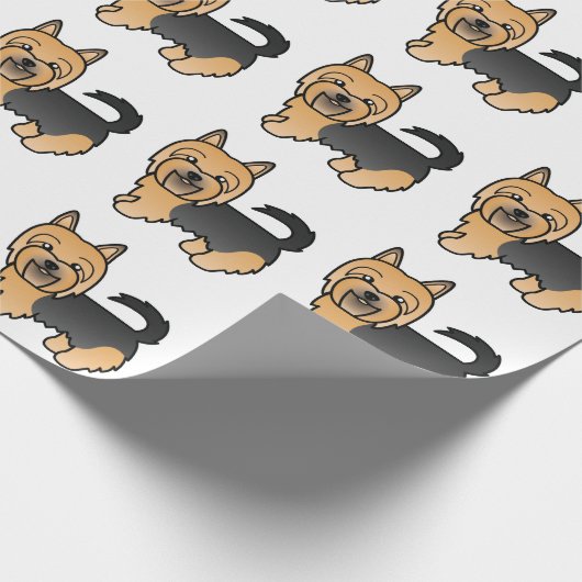 Blue and Tan Australian Terrier Cute Dog Pattern Cadeaupapier (Hoek)