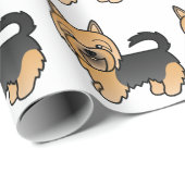 Blue and Tan Australian Terrier Cute Dog Pattern Cadeaupapier (Rol Hoek)