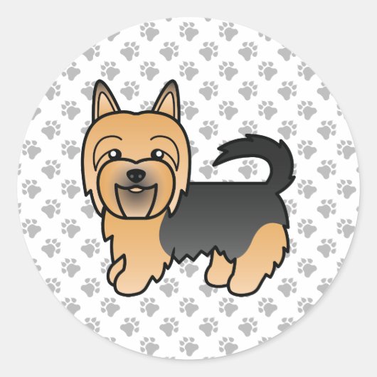 Blue and Tan Australian Terrier Cute Dog Ronde Sticker (Voorkant)