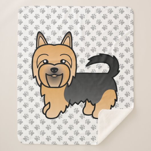 Blue and Tan Australian Terrier Cute Dog Sherpa Deken (Voorkant)