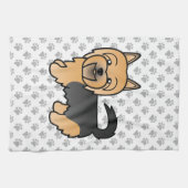 Blue and Tan Australian Terrier Cute Dog Theedoek (Horizontaal)