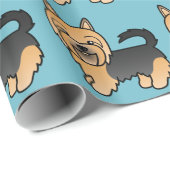 Blue and Tan Cartoon Australische Terriër Cadeaupapier (Rol Hoek)