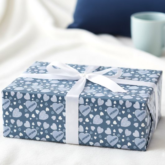 Blue And Teal Heart Cadeaupapier
