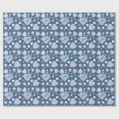 Blue And Teal Heart Cadeaupapier (Vlak)