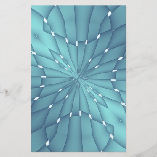 Blue and Turquoise Metallic Star Briefpapier (Voorkant)