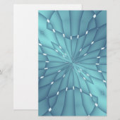 Blue and Turquoise Metallic Star Briefpapier (Voorkant / Achterkant)