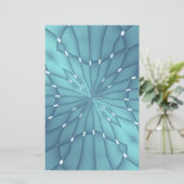 Blue and Turquoise Metallic Star Briefpapier (Staand voorkant)