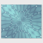 Blue and Turquoise Metallic Star Cadeaupapier (Vlak)