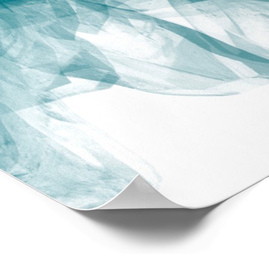 Blue and Turquoise Ocean Waves Digital Ar Poster (Hoek)