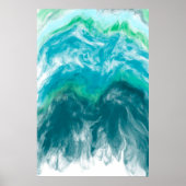 Blue and Turquoise Ocean Waves Digital Ar Poster (Voorkant)