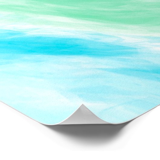 Blue and Turquoise Ocean Waves Digital Ar Poster (Hoek)