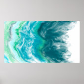 Blue and Turquoise Ocean Waves Digital Ar Poster (Voorkant)
