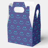 Blue and Turquoise Smile Pattern Favor Box Bedankdoosjes (Geopend)