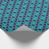 Blue and Turquoise Star van David Tessellation Cadeaupapier (Hoek)