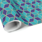 Blue and Turquoise Star van David Tessellation Cadeaupapier (Rol Hoek)