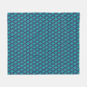Blue and Turquoise Star van David Tessellation Fleece Deken (Voorkant (Horizontaal))