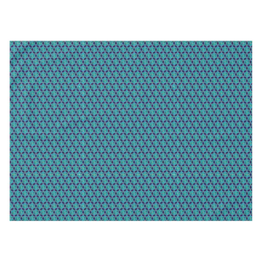 Blue and Turquoise Star van David Tessellation Tafelkleed (Voorkant (Horizontaal))