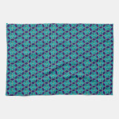 Blue and Turquoise Star van David Tessellation Theedoek (Horizontaal)