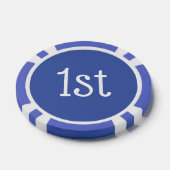 Blue and White 1st First Place Winner Award Poker Chips (Enkel)