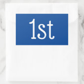 Blue and White 1st First Place Winner Award Rechthoekige Sticker (Tas)