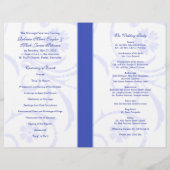 Blue and White Abstract Floral Wedding Programme (Achterkant)