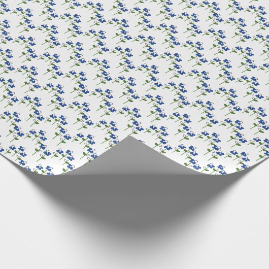 Blue and White Abstract Flowers Cadeaupapier (Hoek)