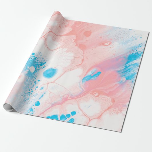Blue and white abstract painting cadeaupapier (Uitgerold)