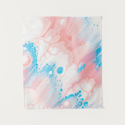 Blue and white abstract painting wandkleed (Voorkant)