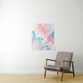 Blue and white abstract painting wandkleed (In situ)