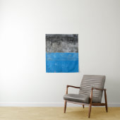 Blue and white abstract painting wandkleed (In situ)