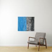 Blue and white abstract painting wandkleed (In Situ (horizontaal))