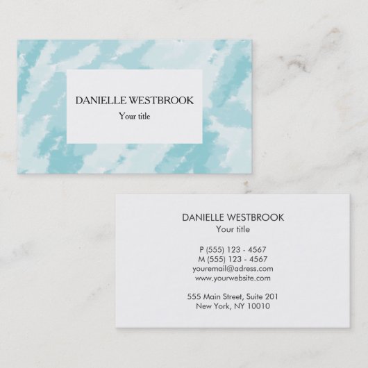 Blue and White Abstract Sky Pattern Visitekaartje (Voorkant / Achterkant)