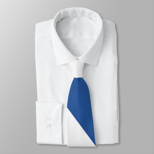 Blue and White Air Hawk Diagonal Striped Stropdas (Gebonden)