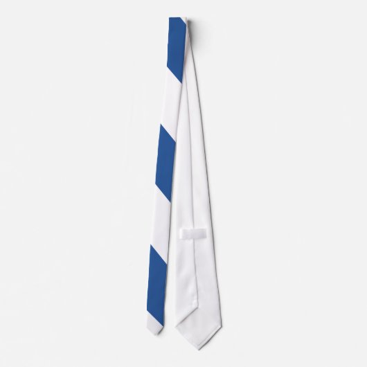 Blue and White Air Hawk Diagonal Striped Stropdas (Achterkant)