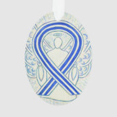 Blue and White ALS Awareness Ribbon Angel Ornament (achterkant)