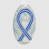 Blue and White ALS Awareness Ribbon Angel Ornament (voorkant)