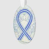 Blue and White ALS Awareness Ribbon Angel Ornament (voorkant)