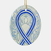 Blue and White ALS Awareness Ribbon Angel Ornament (Rechts)