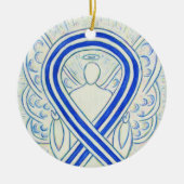 Blue and White ALS Awareness Ribbon Angel Ornament (Voorkant)