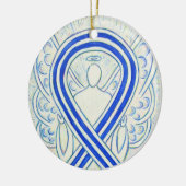 Blue and White ALS Awareness Ribbon Angel Ornament (Links)