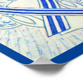 Blue and White ALS Awareness Ribbon Angel Poster (Hoek)