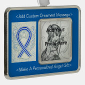 Blue and White ALS Awareness Ribbon Ornament (Rechts)