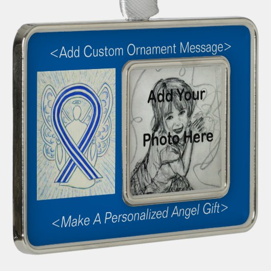 Blue and White ALS Awareness Ribbon Ornament (Rechts)