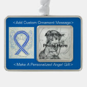 Blue and White ALS Awareness Ribbon Ornament (Voorkant)