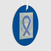 Blue and White ALS Awareness Ribbon Ornaments Ornament (voorkant)