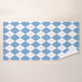 Blue and White Argyle Diamond Geometric Pattern Badhanddoek (Badhanddoek)