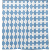 Blue and White Argyle Diamond Geometric Pattern Douchegordijn (Voorkant)